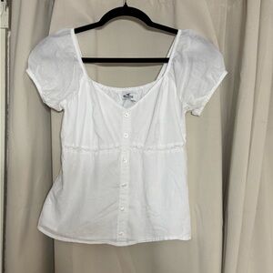 Hollister *Worn once* White Button-Up Top